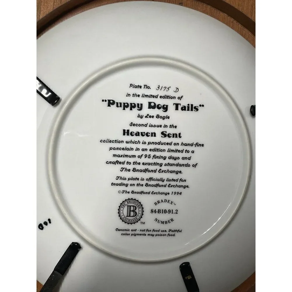 Puppy Dog Tails Plate By Lee Bogle, Heaven Scent Collection 1994 Bradford Exchan